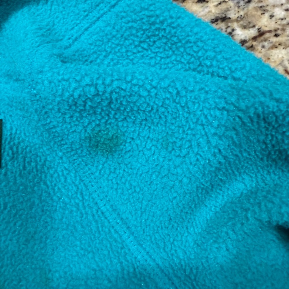 LL Bean Boy Fleece Jacket Full Zip Blue Turquoise Mountain Logo 505069 Size S 8 - Picture 5 of 7